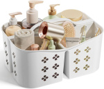 PQH Portable Plastic Shower Caddy Basket with Handle